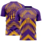 Custom Purple Gold Abstract Triangle Sublimation Soccer Uniform Jersey
